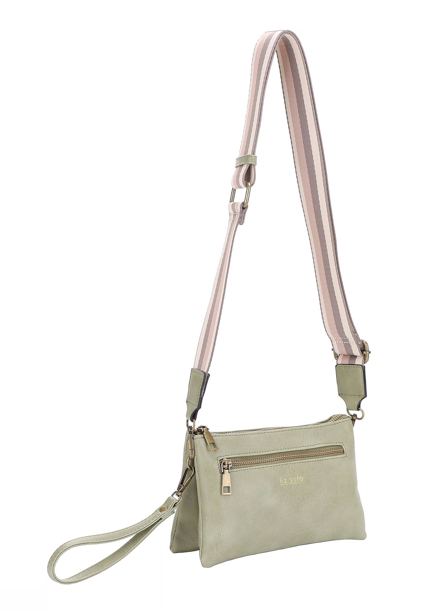 Liz Soto Chloe 3317 cross body or wristlet: Almond