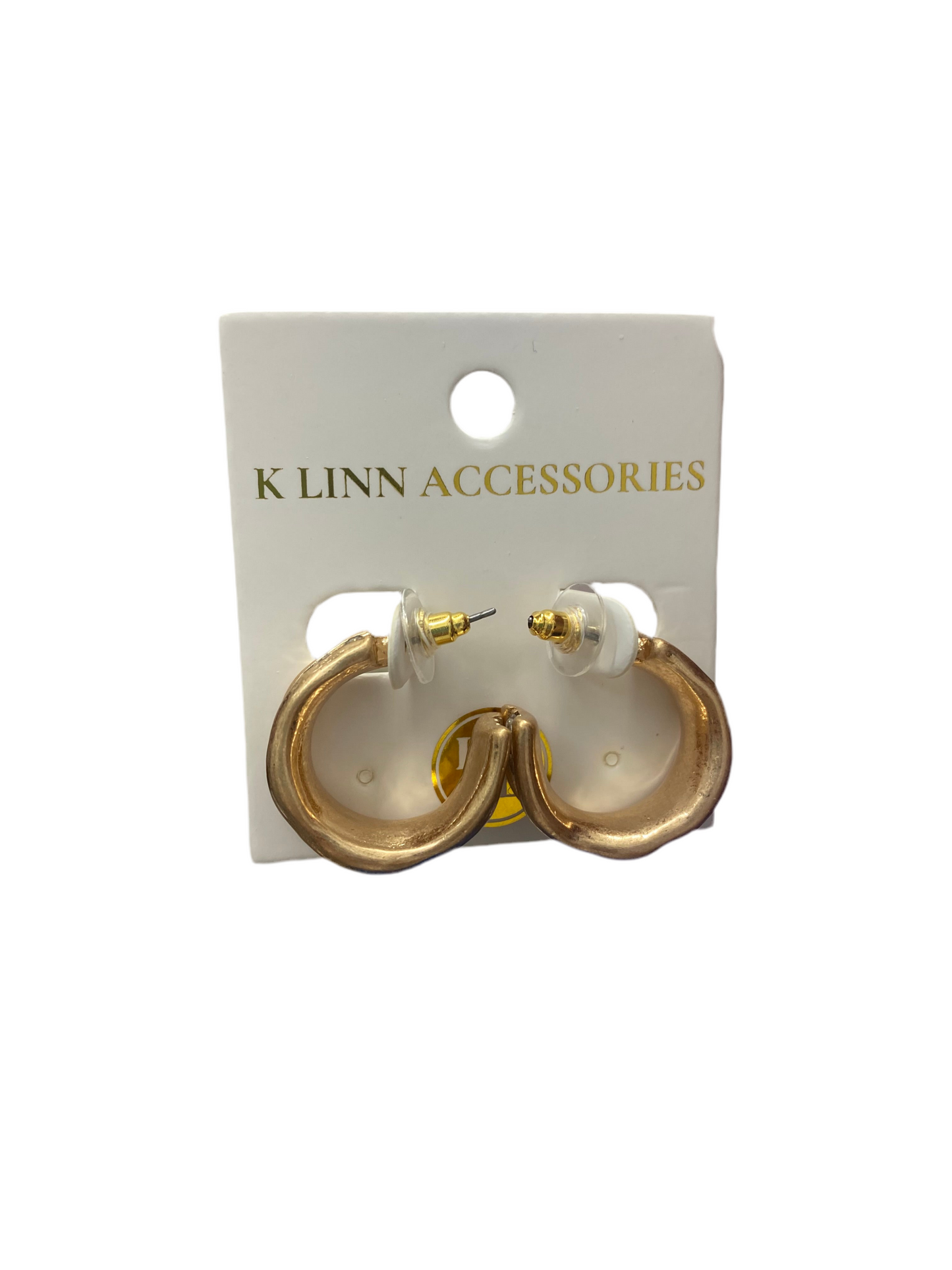 Gold Stretch Rhinestone Bracelet / Med Size Rhinestone Hoop Earrings