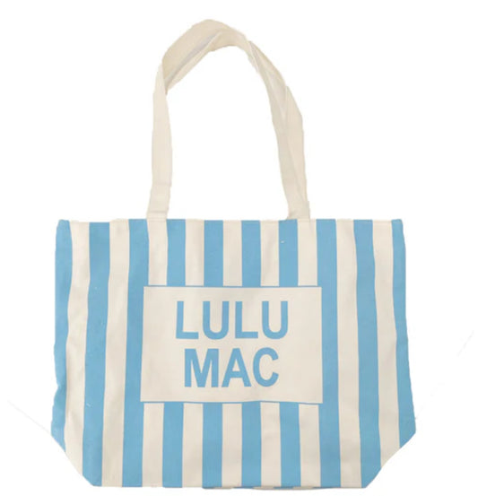 LULU MAC Blue/White Canvas Tote
