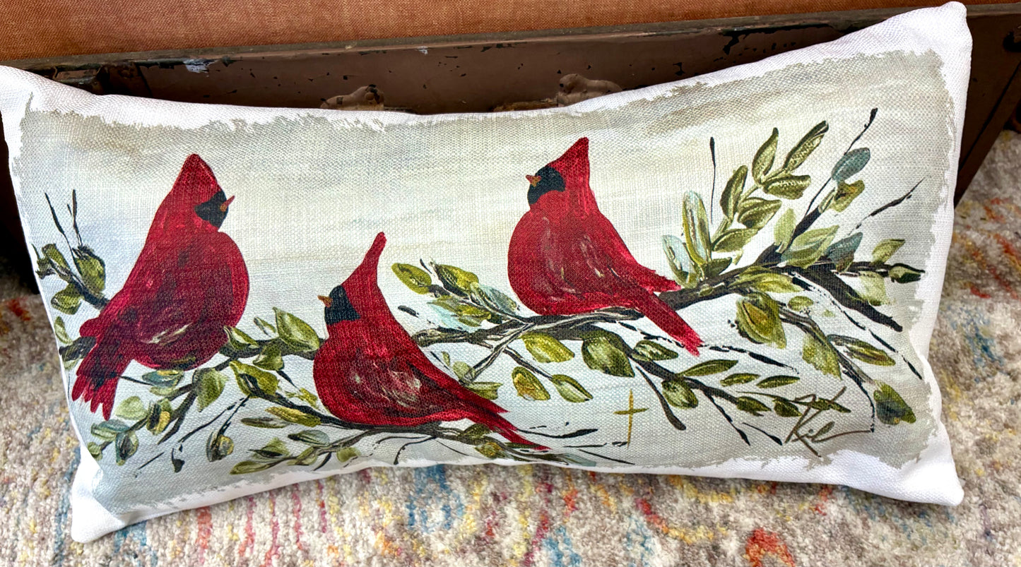 Cardinals Lumbar Pillow 12x24