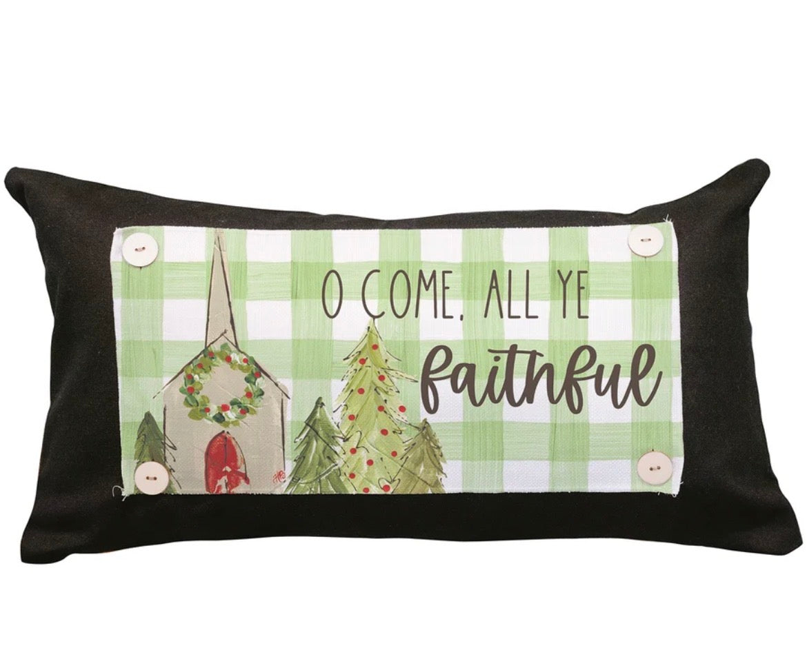 O Come, All Ye Faithful Lumbar Pillow Swap / Lucky Bird