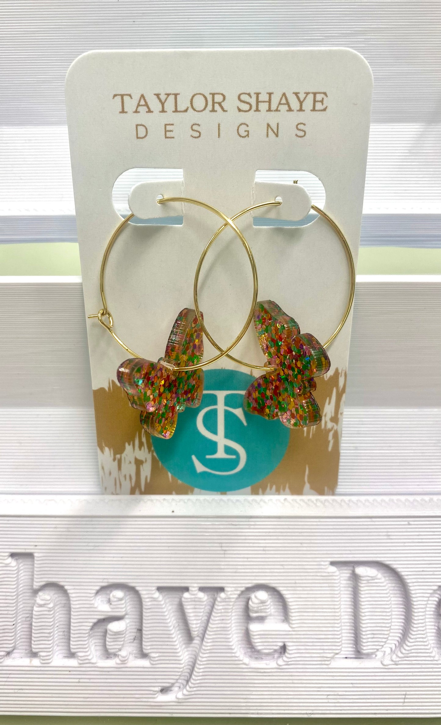 Taylor Shaye Lola Butterfly Confetti Hoops