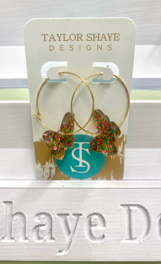 Taylor Shaye Lola Butterfly Confetti Hoops