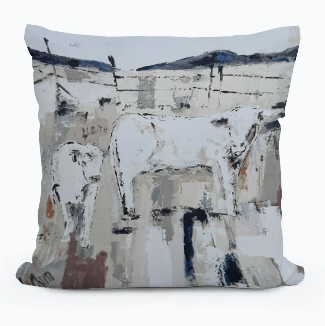Cattle In Pens Square Pillow 12x12