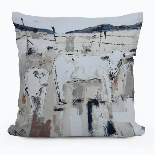 Cattle In Pens Square Pillow 12x12