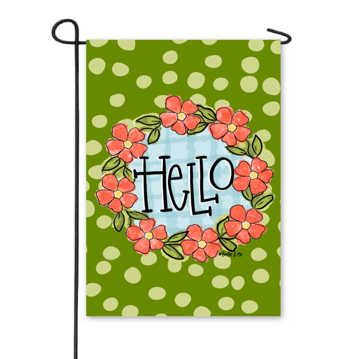 Green Coral Floral Garden Flag - Baxter & Me