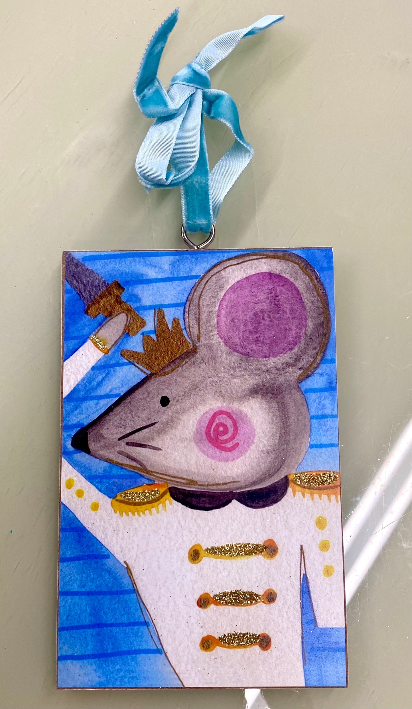 Glitter Wood Nutcracker Assort. Ornaments 3.5x5.5”