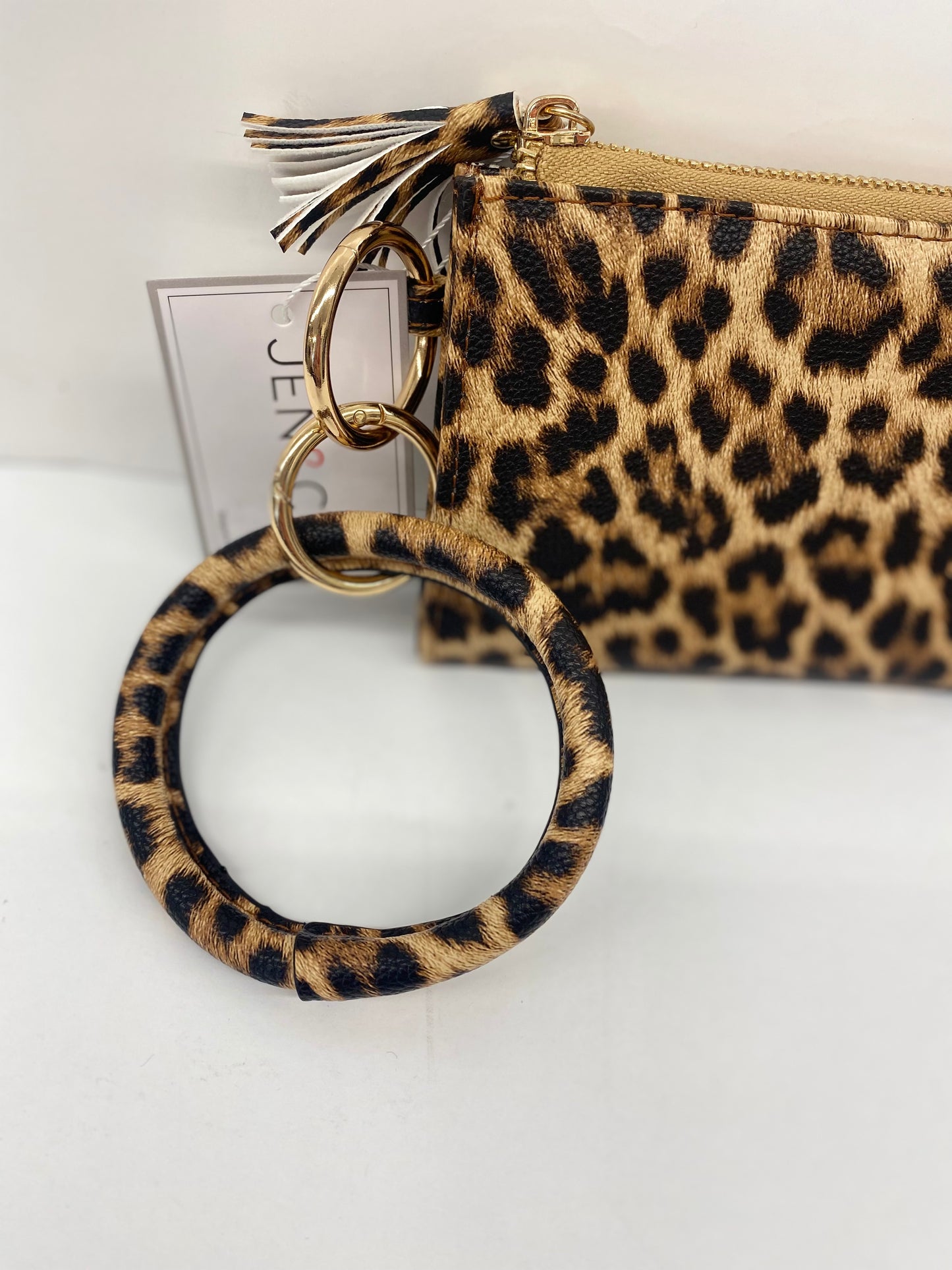 Jen & Co. Liv Faux Leather Leopard Bangle Wristlet Wallet