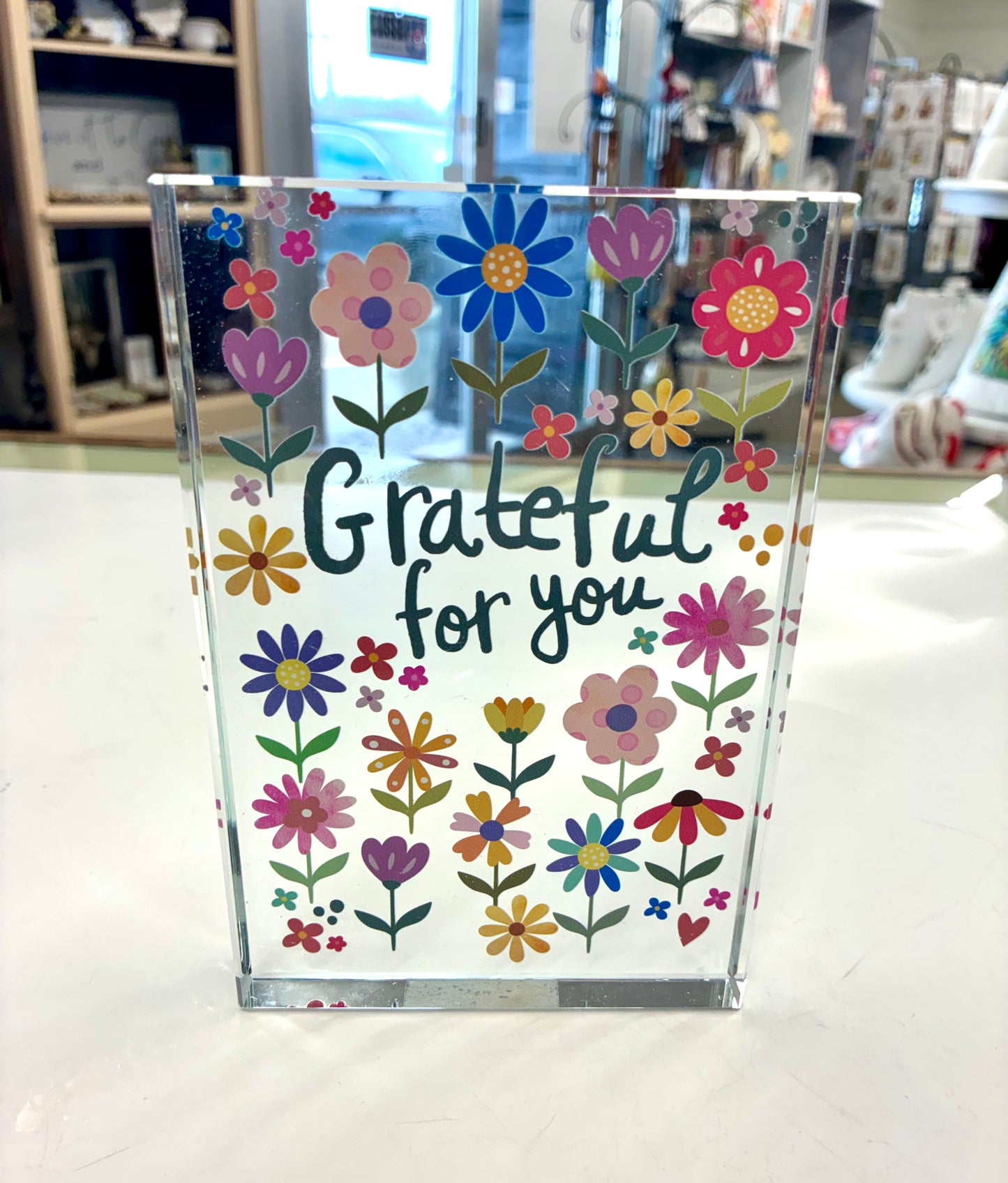Grateful for You 4x6 Glass Blocks