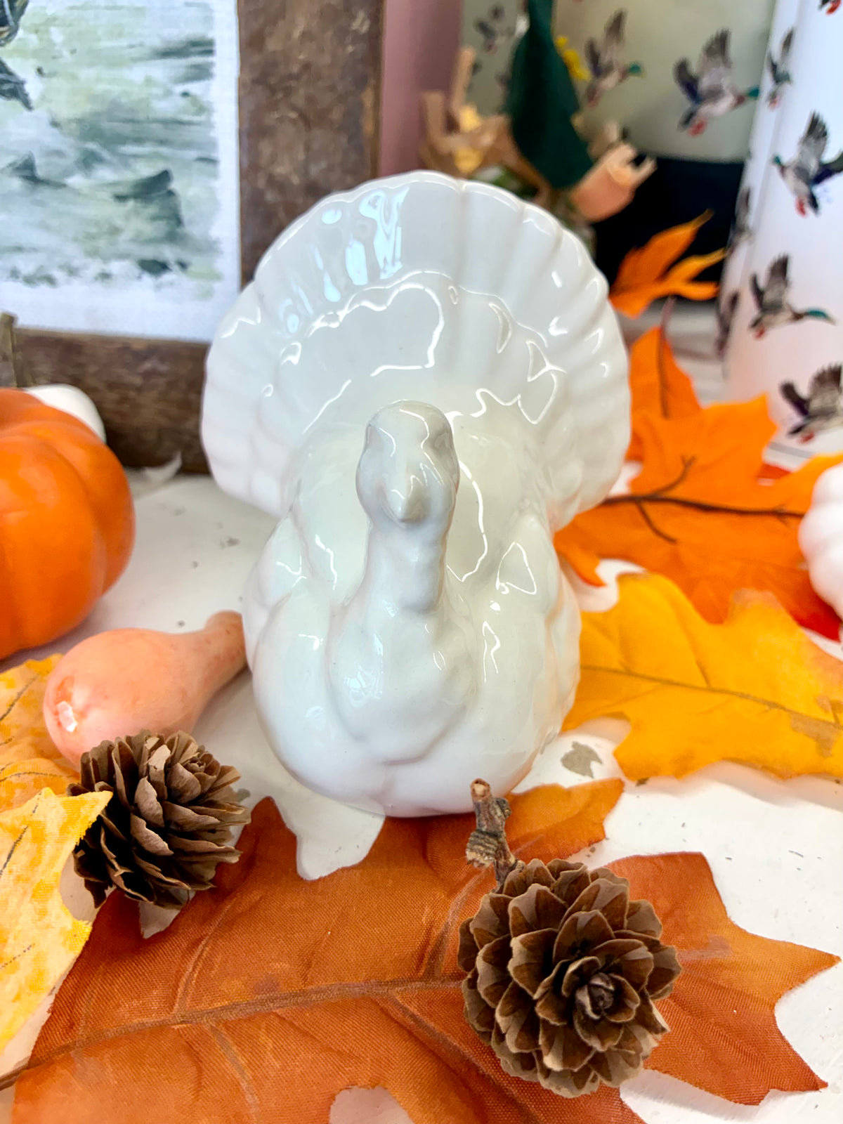 Small White Ceramic Turkey