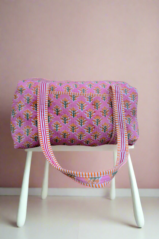 Evelyn Pink Print Duffle Bag