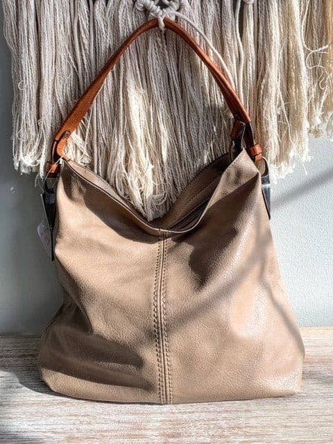 Side Metal Accent Hobo Bag: White