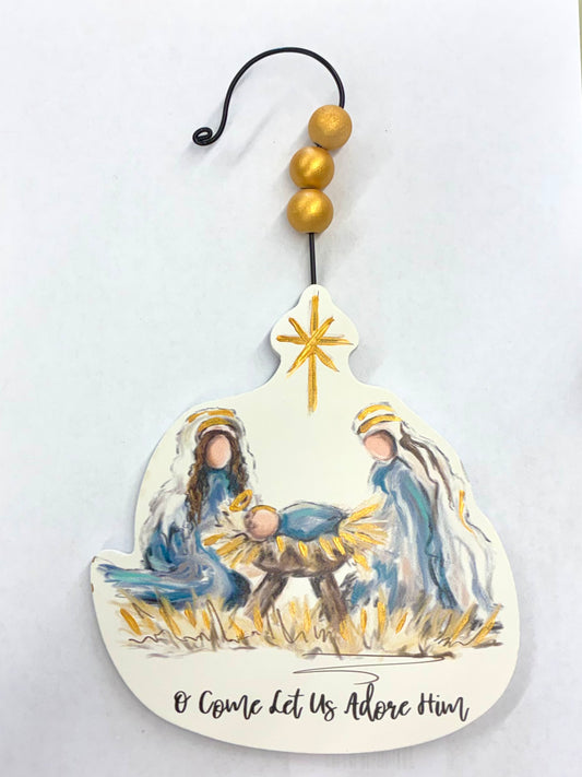 O Come Let Us Adore Him Ornament
