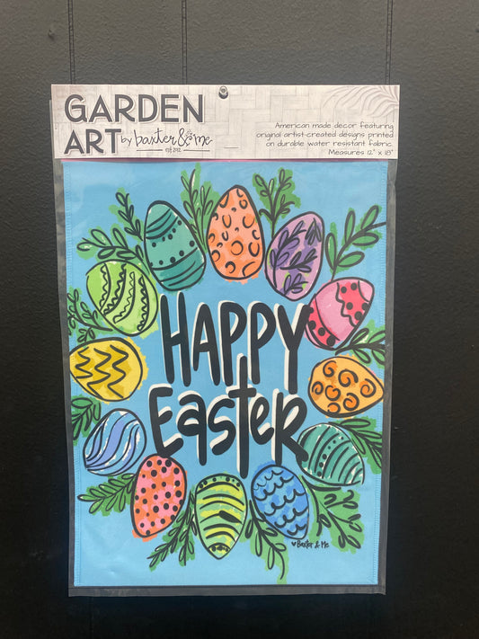 Pastel Easter Wreath Garden Flag / Baxter & Me