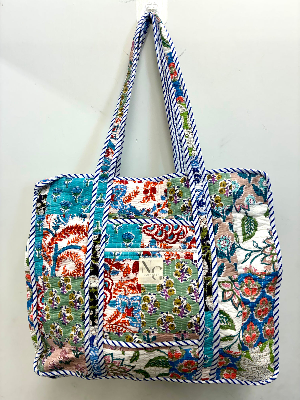 Sadie Floral Quilted Patchwork Print Tote Bag