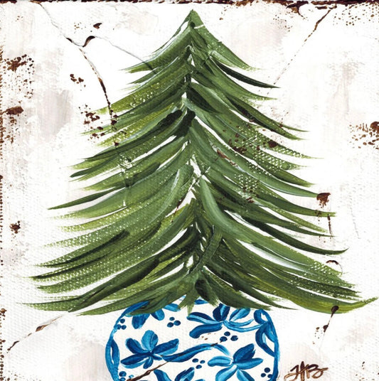 Tree in Chinoiserie Pot Square Pillow Swap - Luckybird