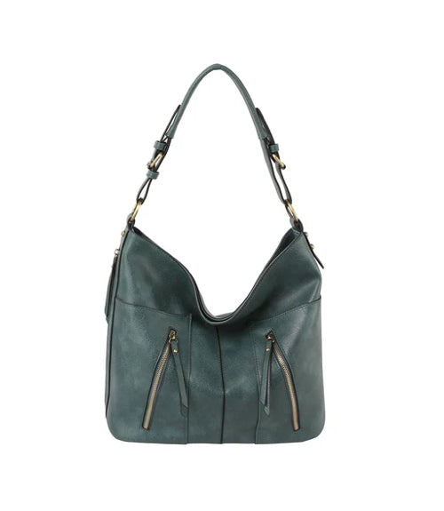 Compartment Zipper Detail Hobo Bag / Denim Color