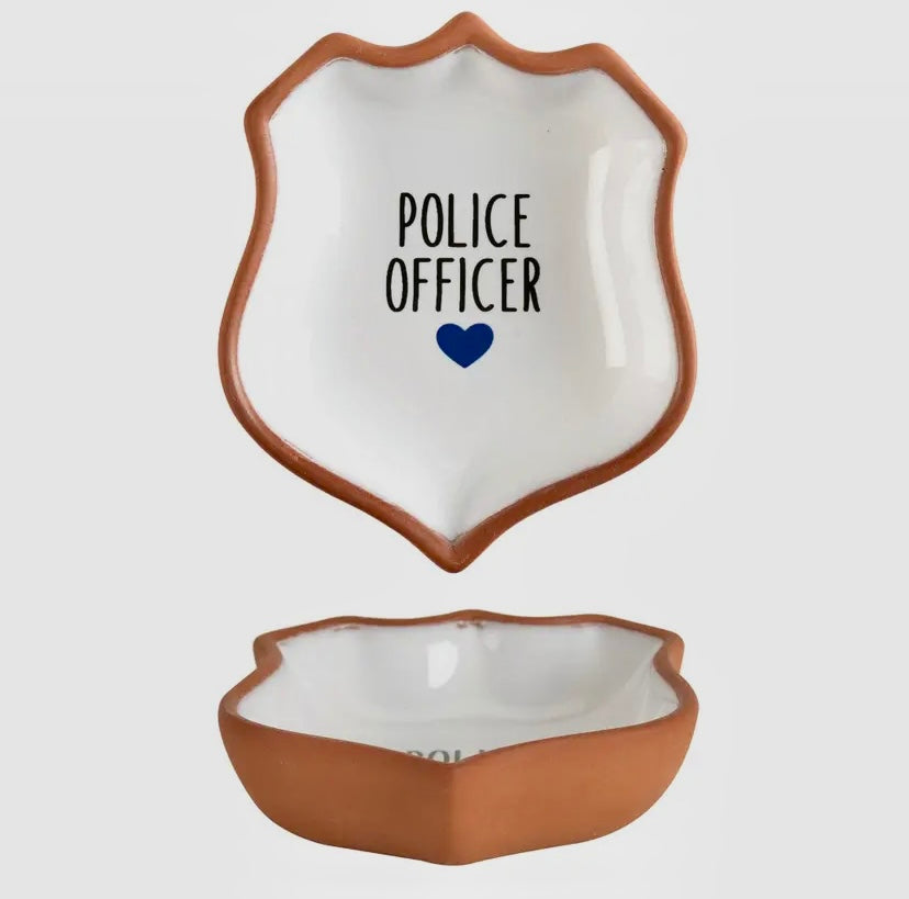 Police and Fireman Terra Cotta Tray