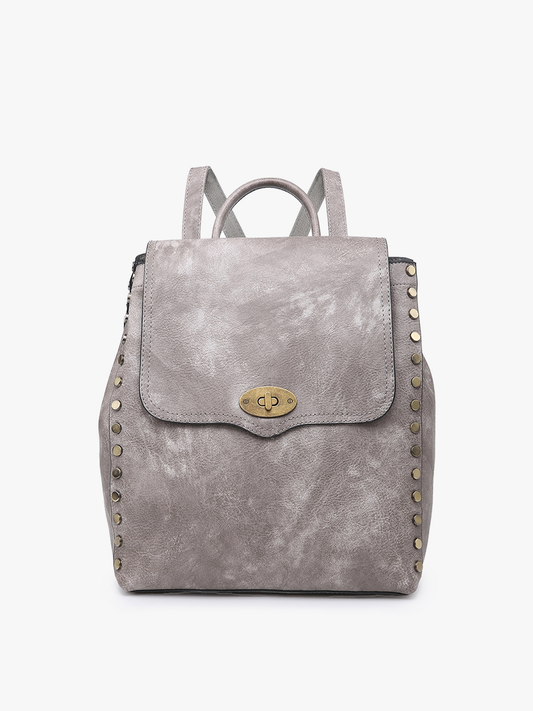 Bex Distressed Backpack: Grey. Jen & Co.