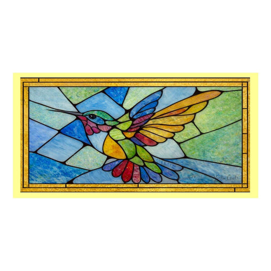 Kristies Stained Glass Hummingbird Lumbar Swap