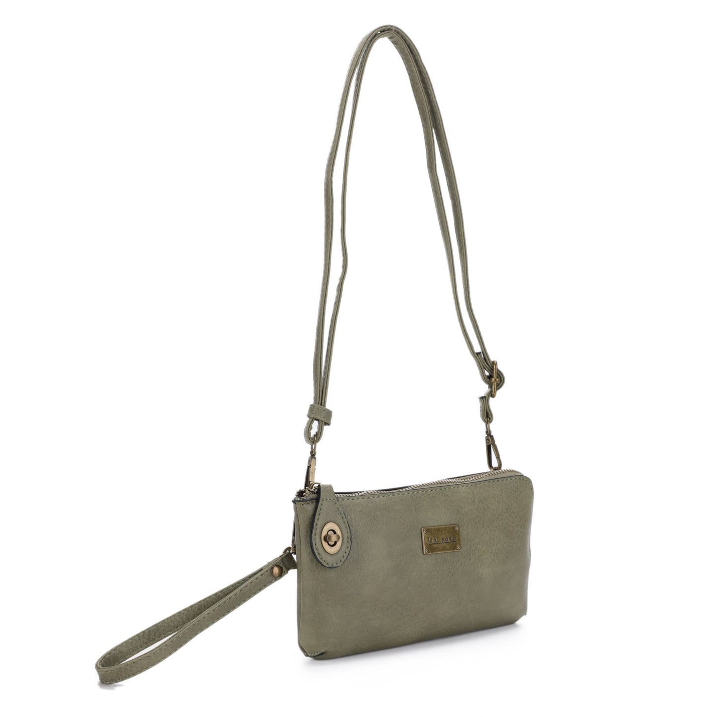 Liz Soto Tina cross-body, wallet, cell phone and wristlet: Almond / Cross body