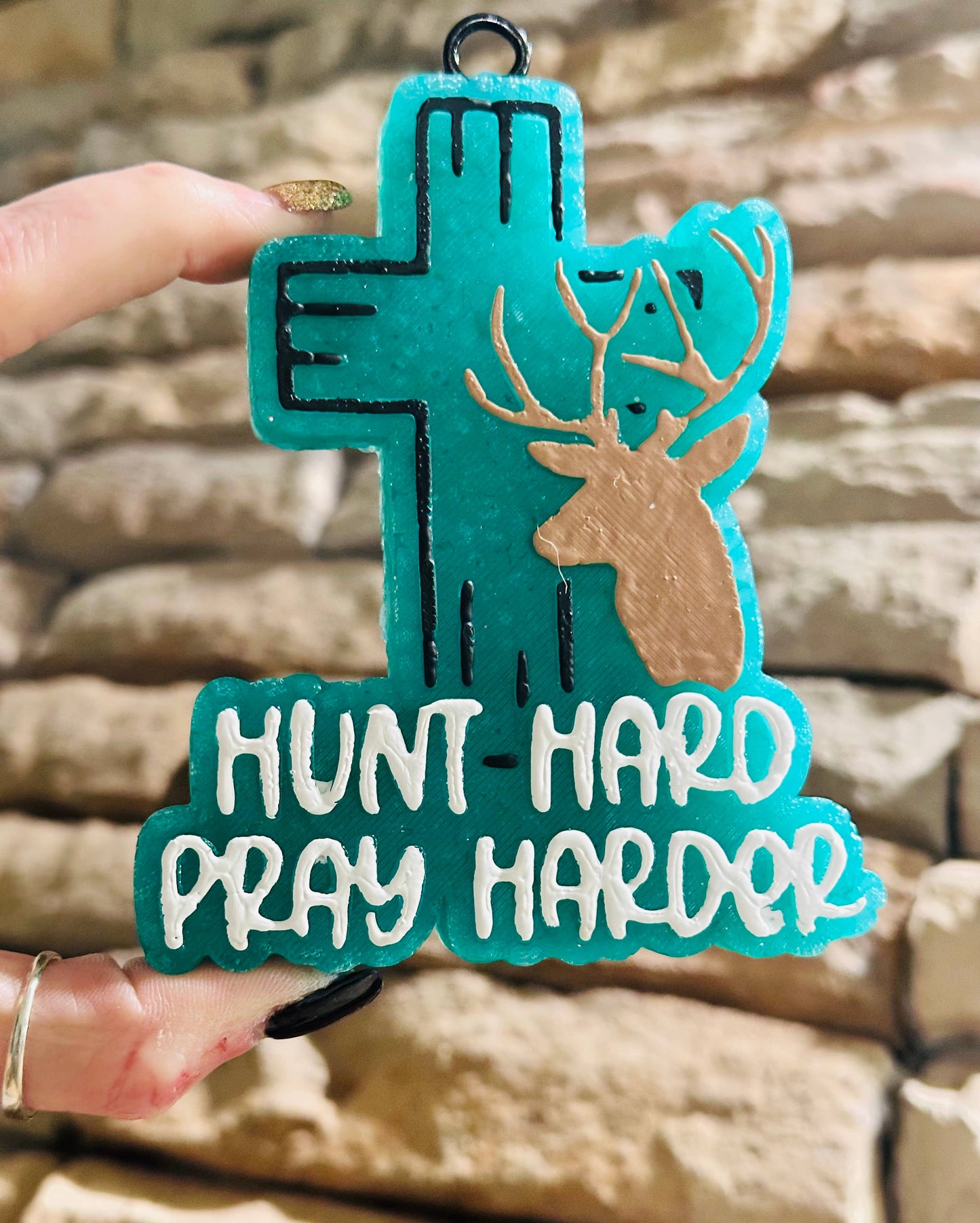 Hunt Hard Deer w/ Cross Car Freshie : Cowboy