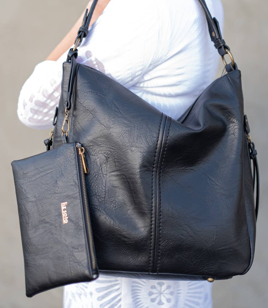 Liz Soto Madison 3321 Hobo with detachable wristlet: Denim