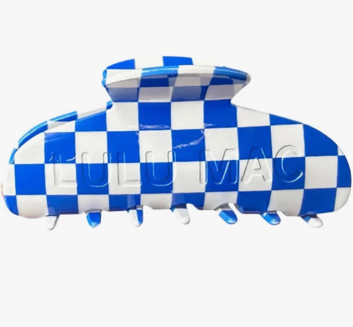 LULU MAC Hair Clip / Blue/White Checkered or Red/White Checkered