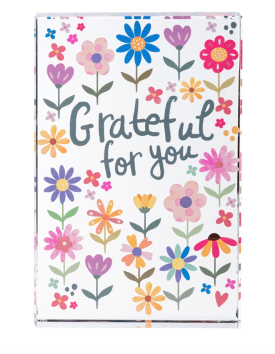 Grateful for You 4x6 Glass Blocks