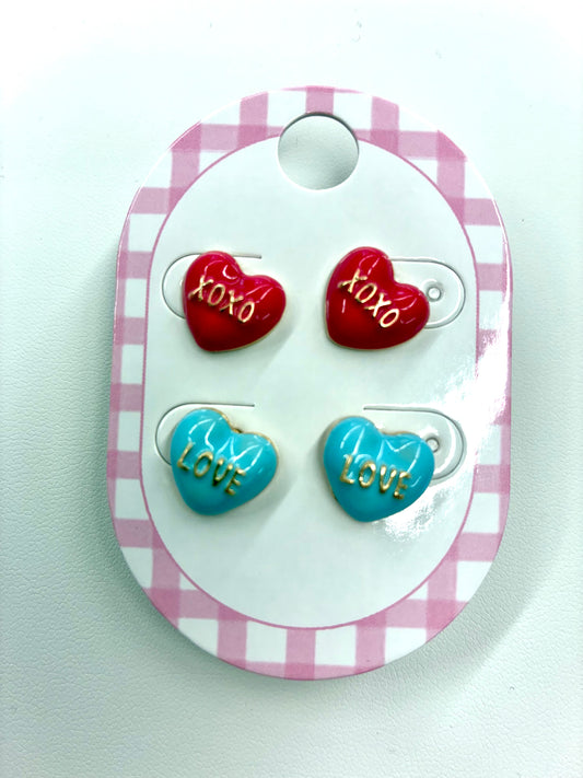 Valentine Stud Earrings 2-Pair Set