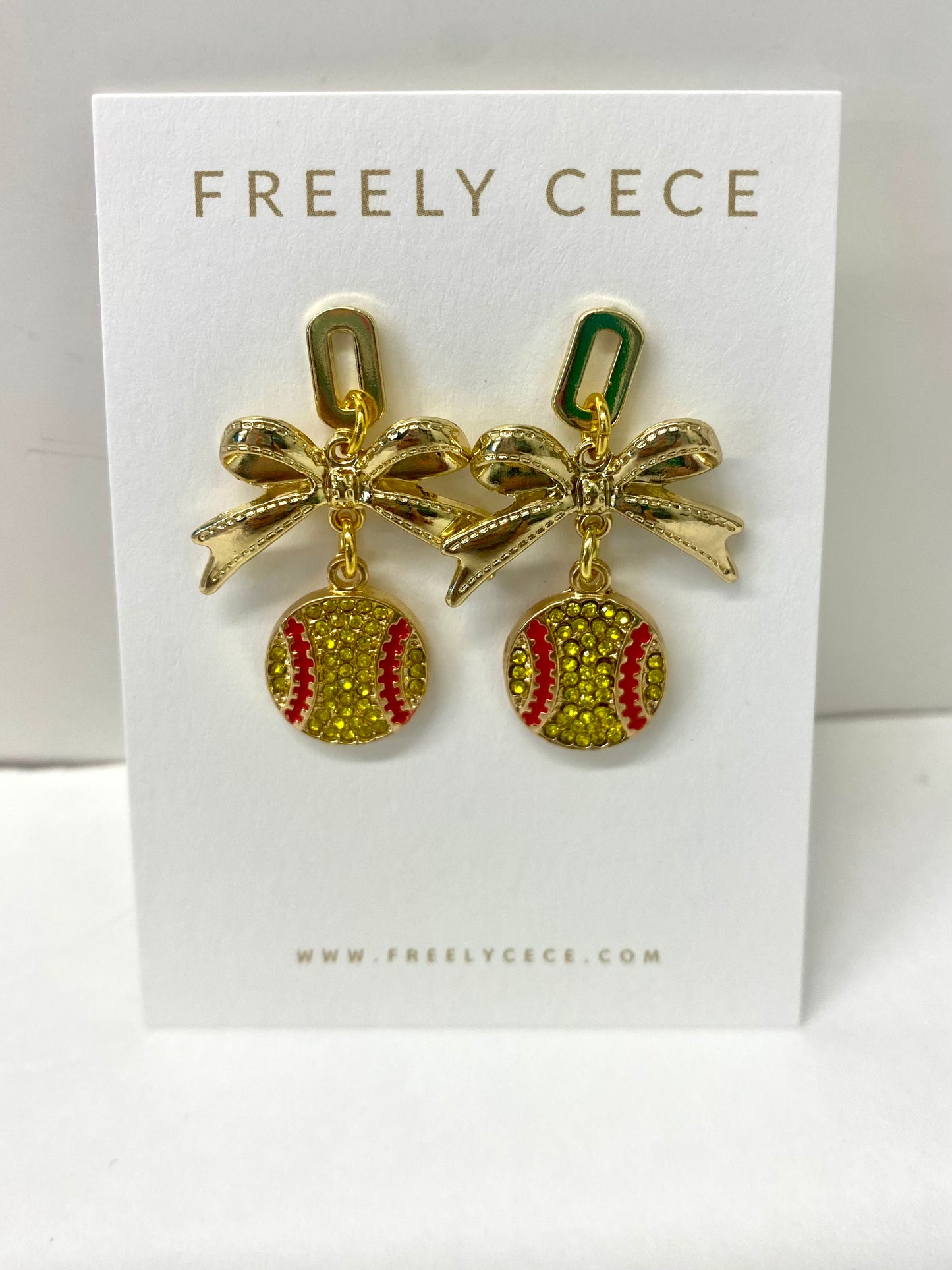 Softball Bow Earrings