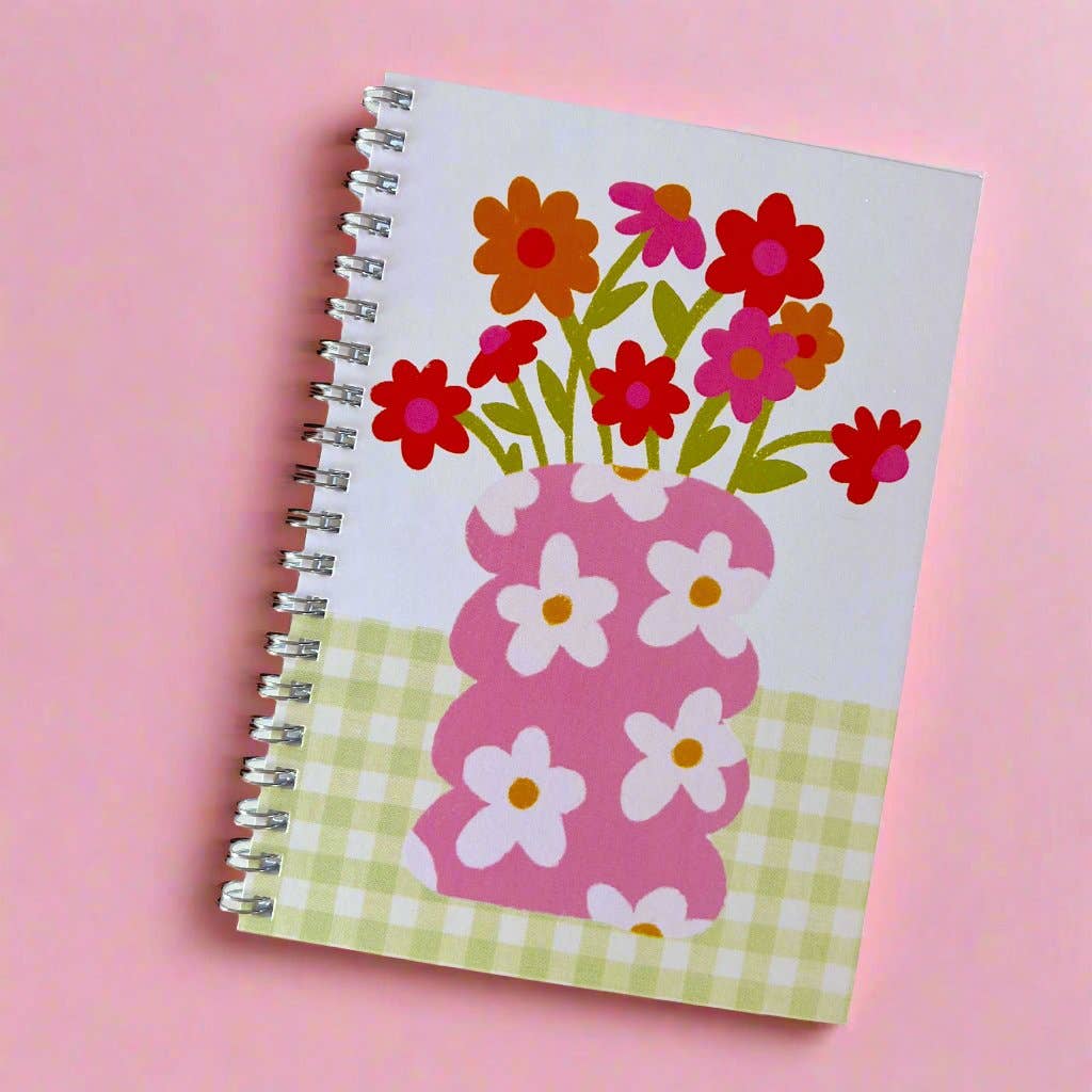 5 x 7” Notebook - Funky Floral Vase