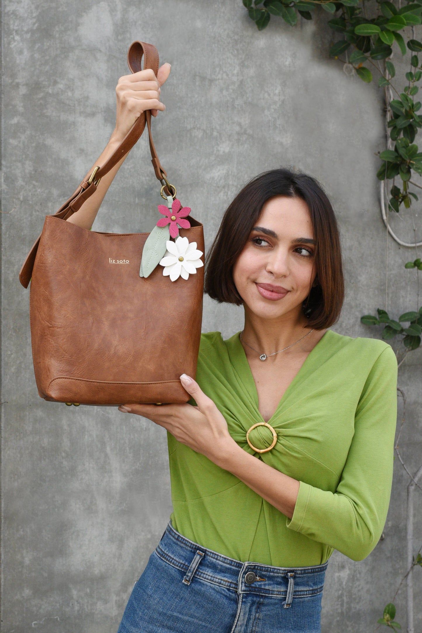 Liza 2 in 1 Bucket bag: Brown - Liz Soto