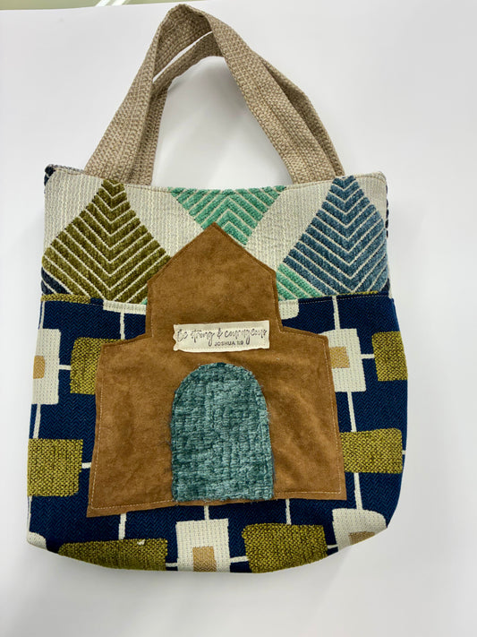 Bible Bag with Brown Church Navy Colors