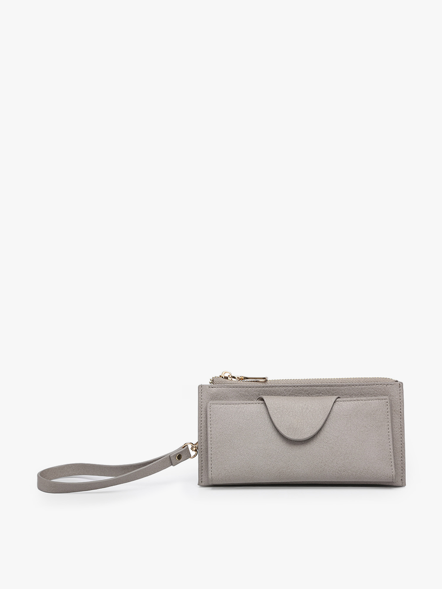 Kyla RFID Wallet w/ Snap Closure: Taupe  Jen & Co.
