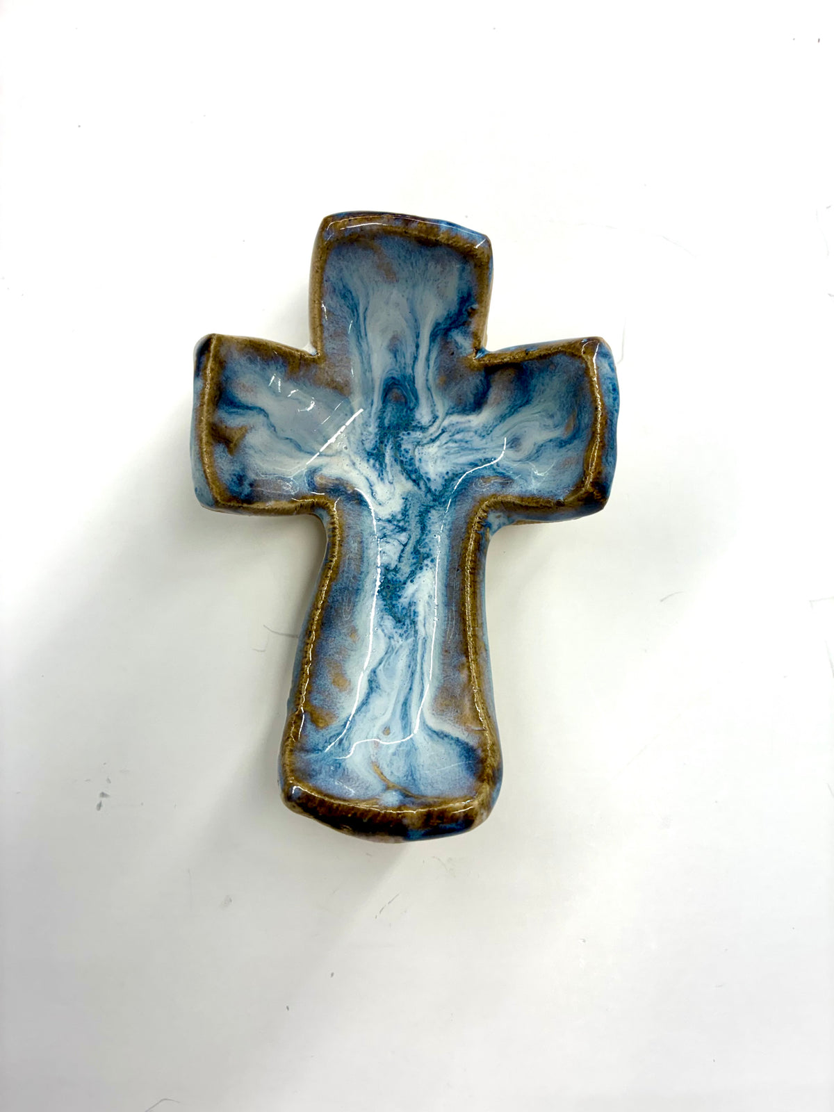 Prayer Cross  5x3” - Tab Boren Pottery #327