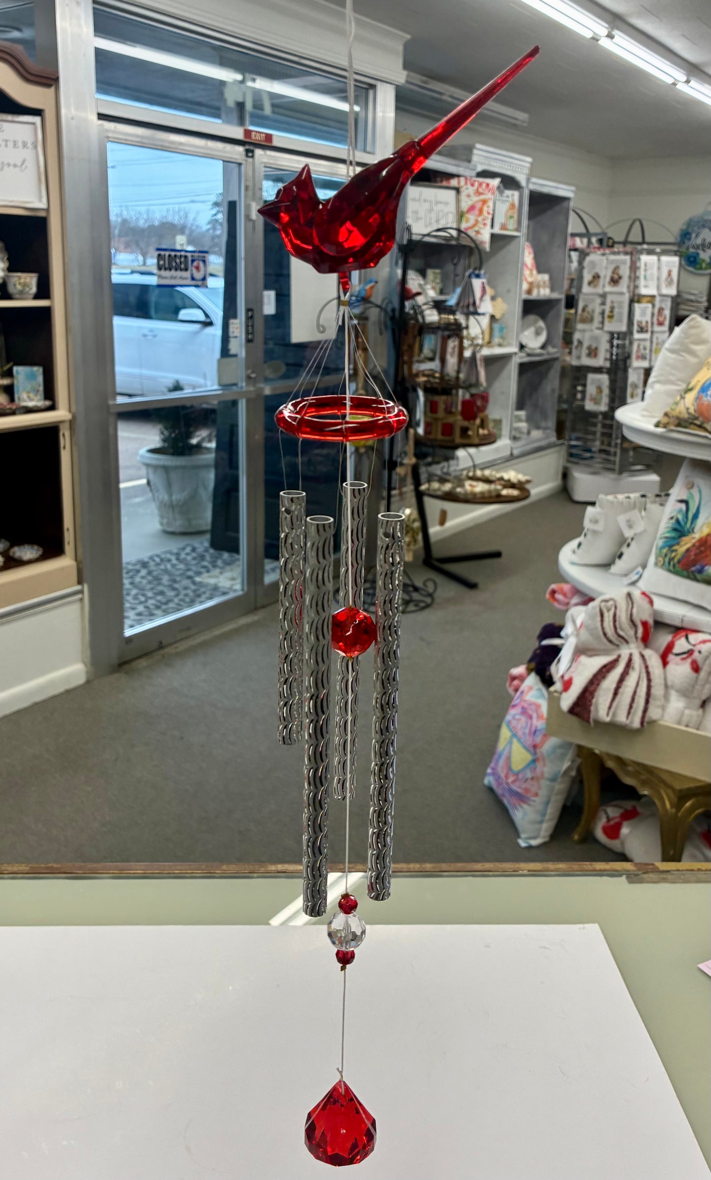 Cardinal Windchimes by Crystal Expressions