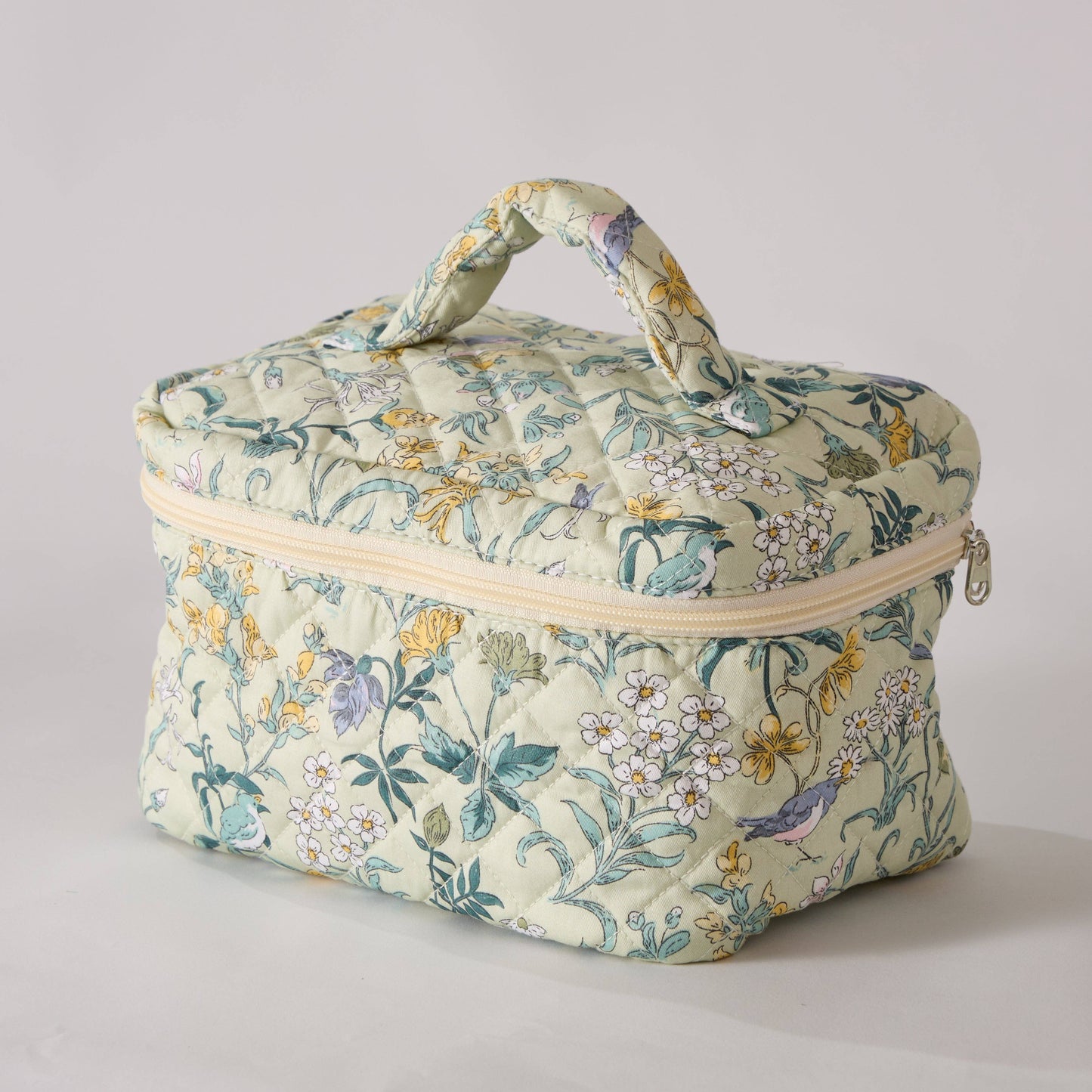 Spring Serenity Floral Quilted Makeup Bag - Toiletry Bag: Set of 3 or buy individual