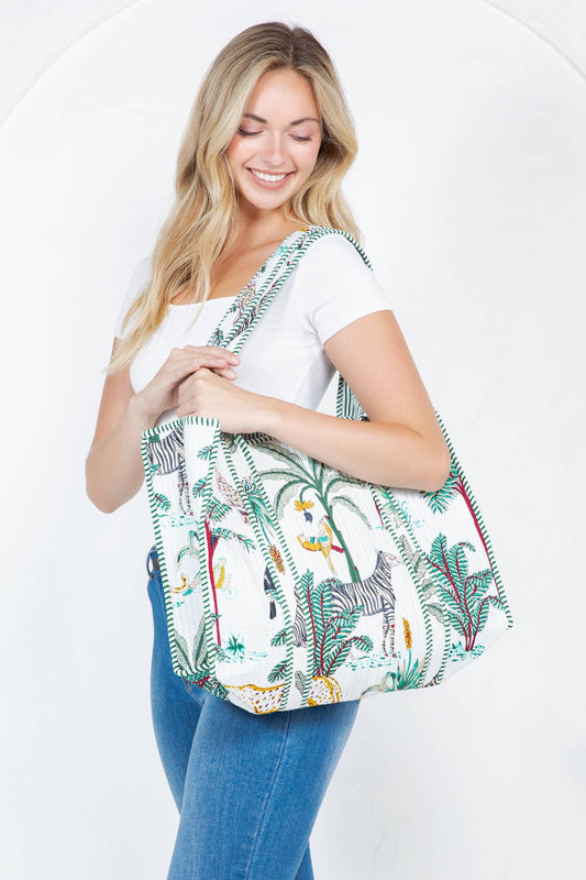 Jungle Quilted Tote Bag (BG-46)