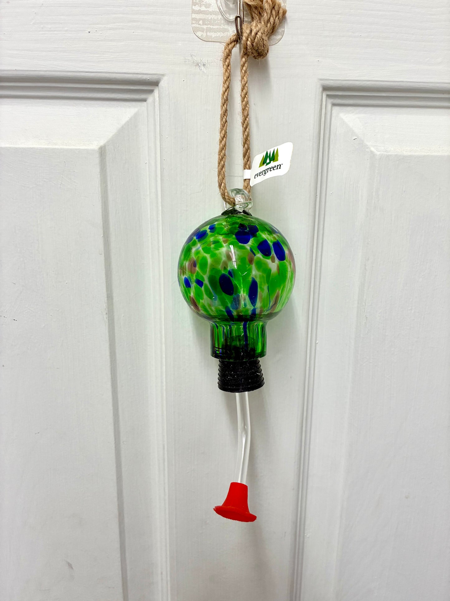 Pollinator Garden Bird Feeder, Swirl Glass Hanging Mini Hummingbird Feeder