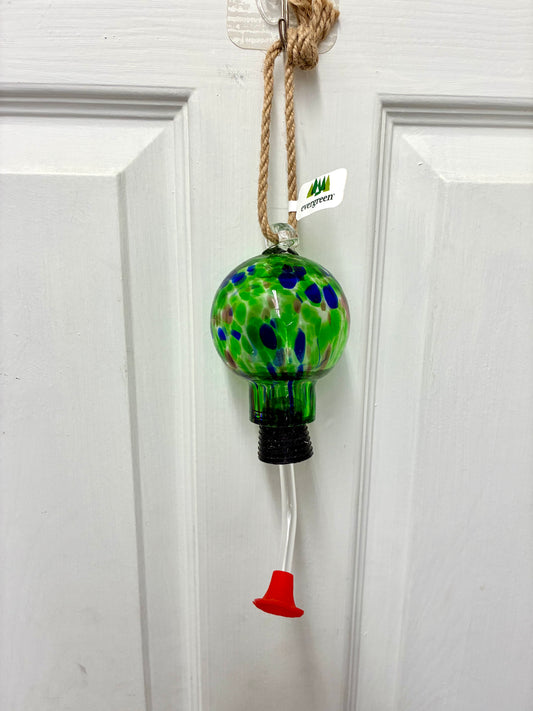 Pollinator Garden Bird Feeder, Swirl Glass Hanging Mini Hummingbird Feeder