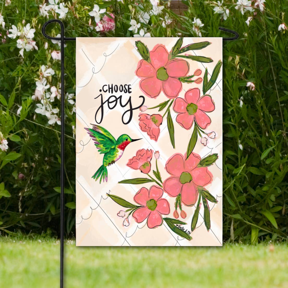 Choose Joy Hummingbird Garden Flag - Baxter & Me
