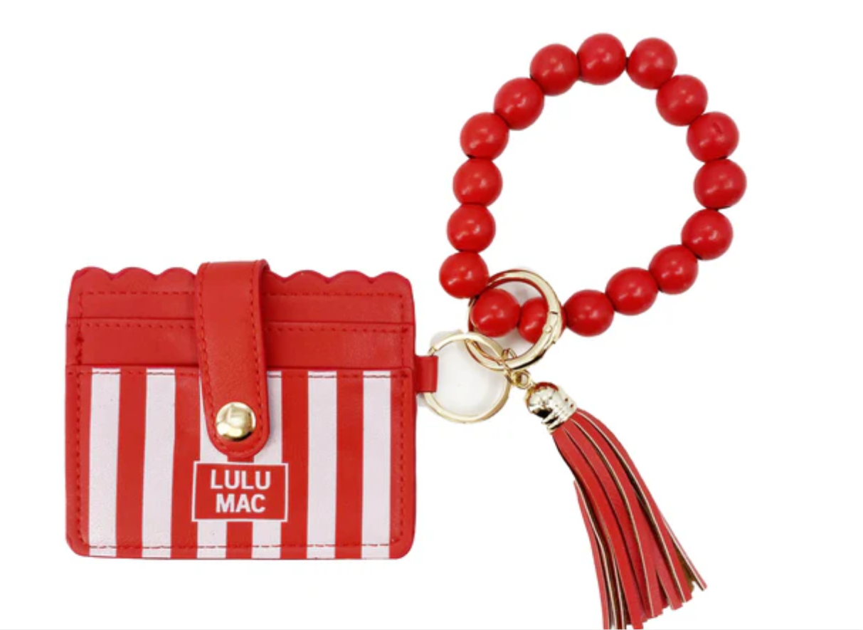 LULU MAC Beaded Wristlet ID Wallet