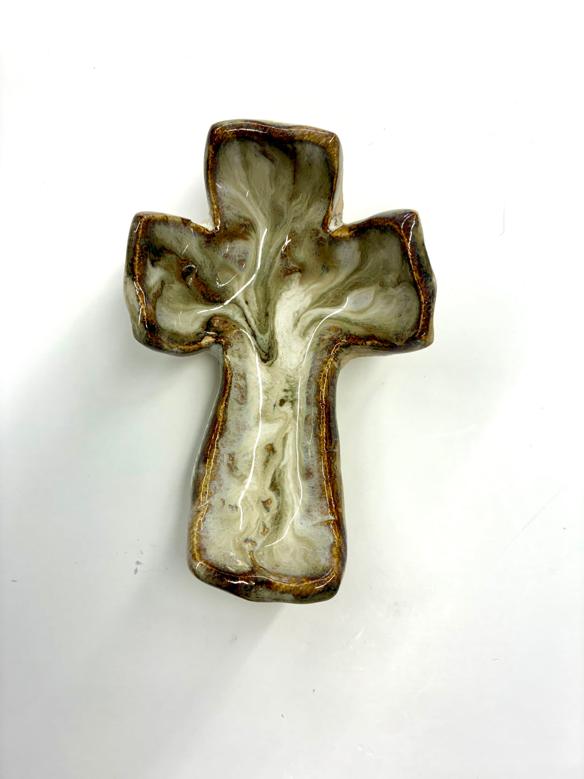 Prayer Cross  5x3” - Tab Boren Pottery #327