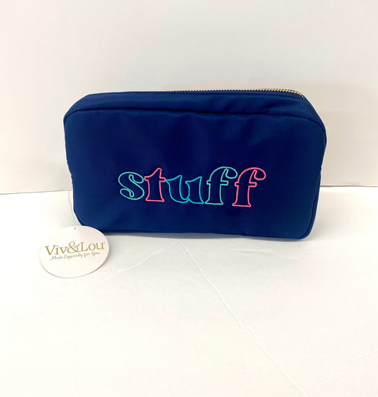 “Stuff” Navy Logan Accessory Bag by Viv & Lou