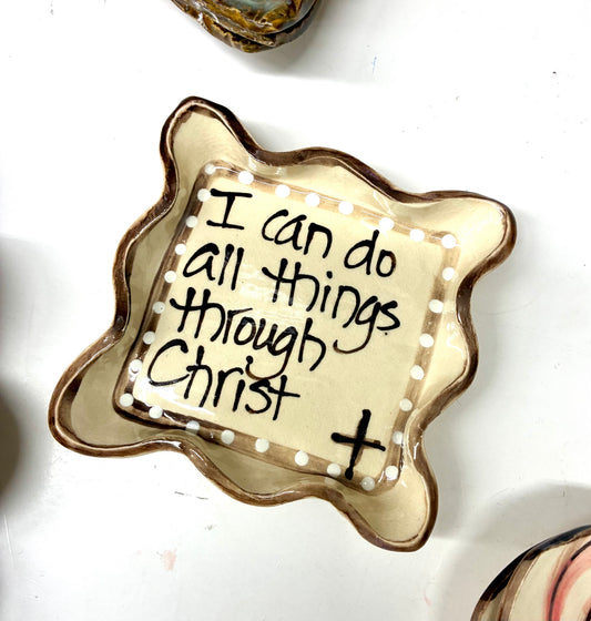 Small Candle Plate “I Can Do”