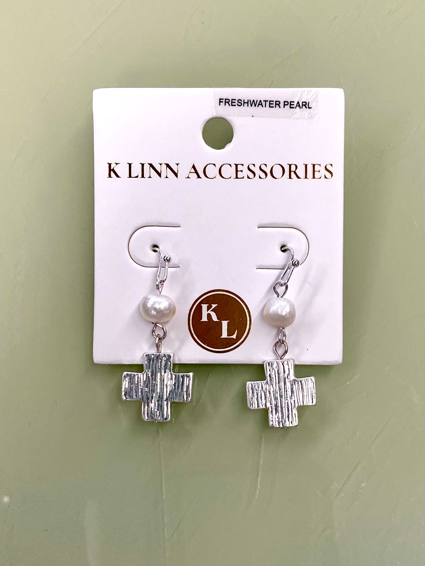 Cross & Pearl Earrings / Cross Stretch Bracelet