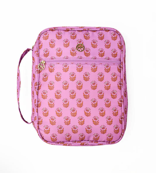 Pink Floral Bible Cover - Mary Square