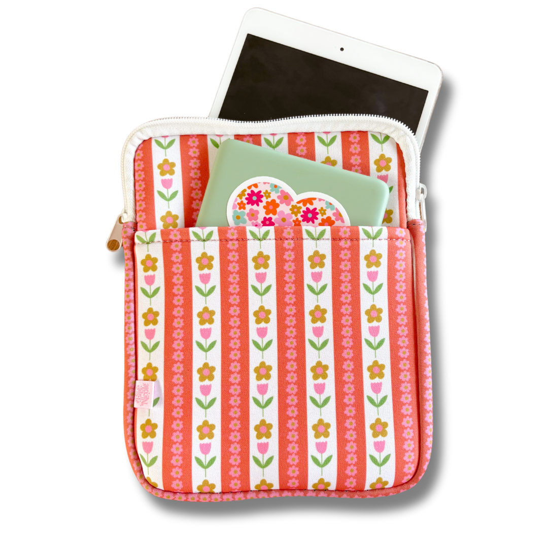 E-reader / Tablet Sleeve / Book Sleeve - Tulip Stripes