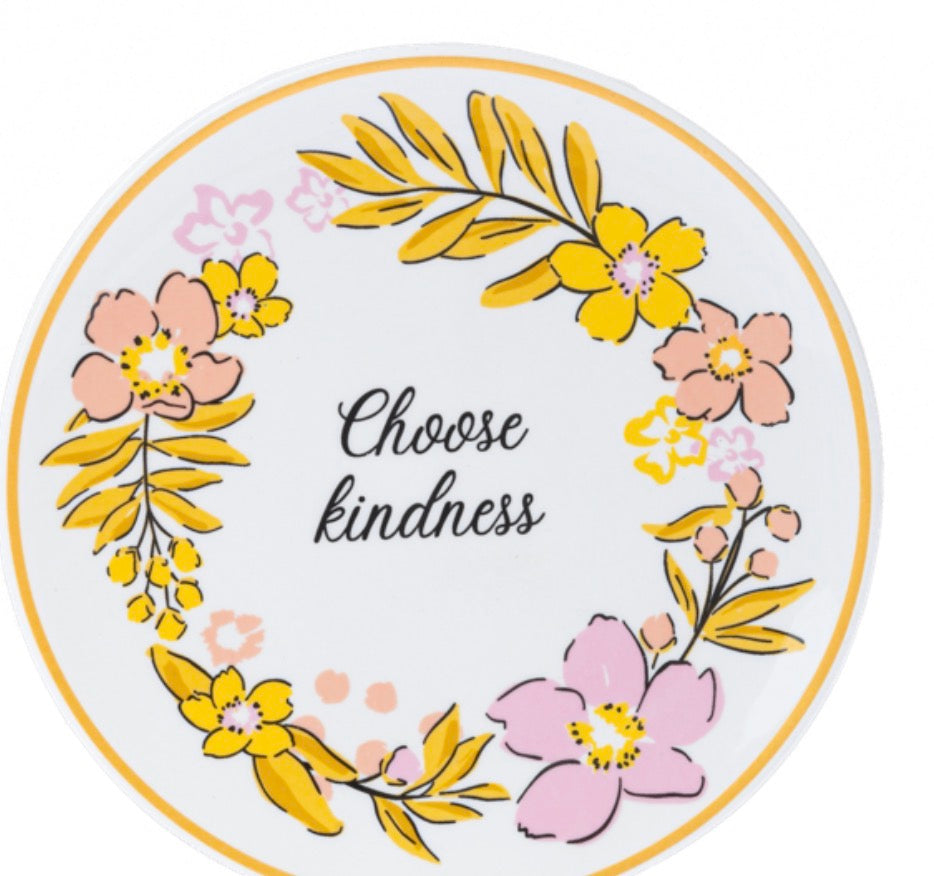 Round Trinket Dish with Inspirational Quotes - Choose Grace, Choose Kindness, Choose Happy